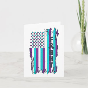 Fight American Flag Suicide Prevention Awareness 4 Card