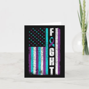 Fight American Flag Suicide Prevention Awareness 4 Card