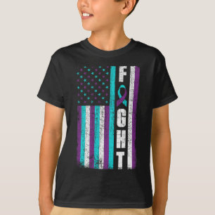 Fight American Flag Suicide Prevention Awareness 4 T-Shirt