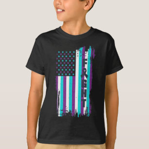 Fight American Flag Suicide Prevention Awareness 4 T-Shirt