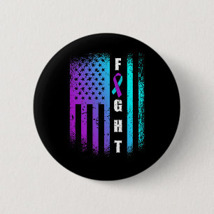 Fight American Flag Suicide Prevention Awareness 6 Cm Round Badge
