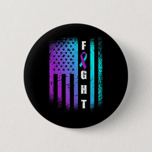 Fight American Flag Suicide Prevention Awareness 6 Cm Round Badge