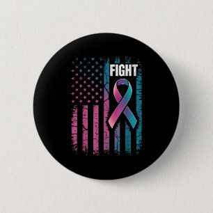 Fight American Flag Suicide Prevention Awareness  6 Cm Round Badge