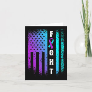 Fight American Flag Suicide Prevention Awareness  Card