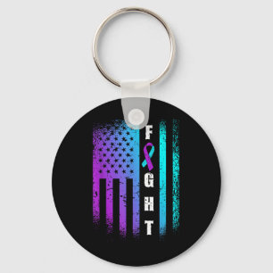 Fight American Flag Suicide Prevention Awareness Key Ring