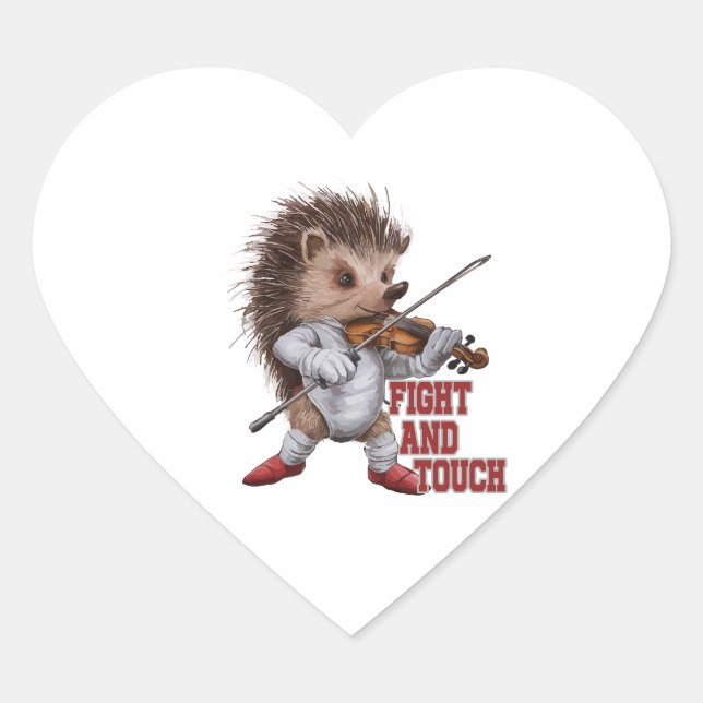 fight and touch heart sticker (Front)