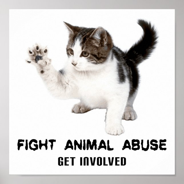 FIGHT ANIMAL ABUSE KITTEN POSTER (Front)