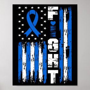 Fight Ataxia Awareness Patriotic Usa American Flag Poster