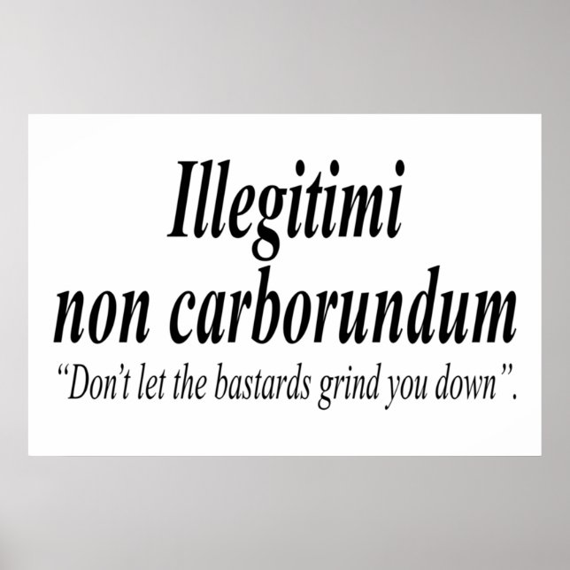FIGHT BACK Illegitimi non carborundum is a mockLat Poster (Front)