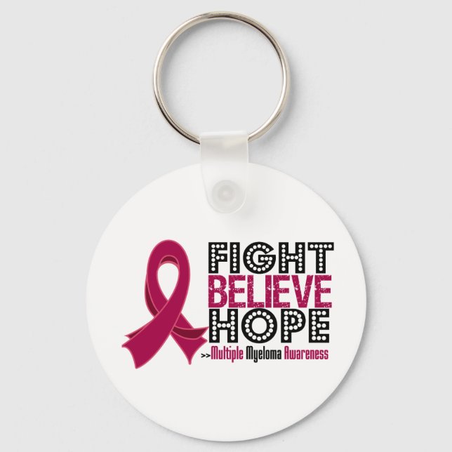 Fight Believe Hope - Multiple Myeloma Key Ring (Front)