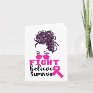 Fight Believe Survive Black Womans Breast Cancer G Card