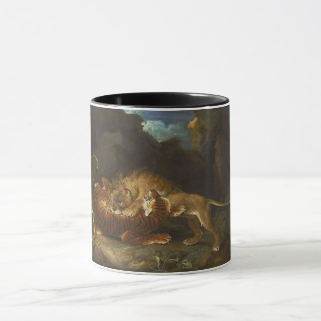 Fight Between a Lion and a Tiger Mug (Center)