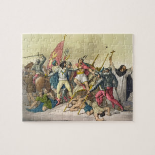 Fight Between Local Indians and Conquistadors (col Jigsaw Puzzle