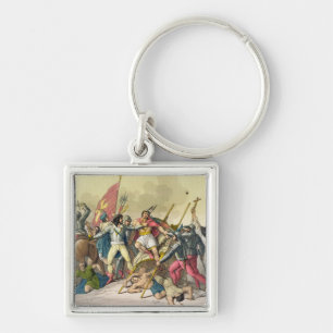Fight Between Local Indians and Conquistadors (col Key Ring