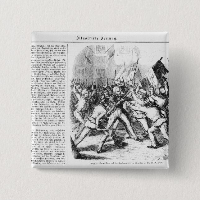 Fight between the Republicans & Parliament 15 Cm Square Badge (Front)