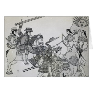 Fight between the Spanish and the Aztecs