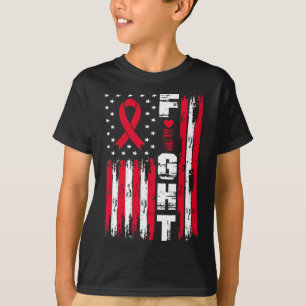 Fight Blood Cancer Awareness Patriotic USA America T-Shirt