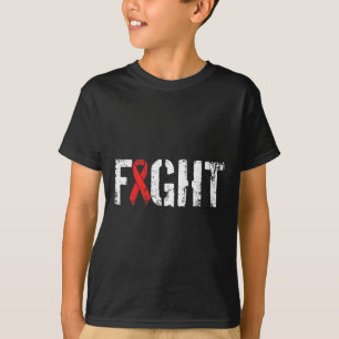 Fight Blood Cancer- Military-Style Red Awareness R T-Shirt