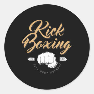 Fight Boxing Kickboxing Classic Round Sticker