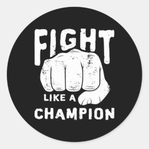 Fight Boxing Kickboxing Match Fighter Martial Arts Classic Round Sticker