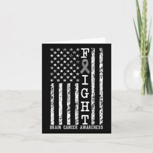 Fight Brain Cancer Awareness American Flag United Card