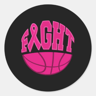 Fight Breast Cancer Awareness Basball Performance Classic Round Sticker
