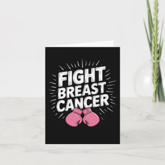 Fight Breast Cancer Awareness Boxing Gloves  Card
