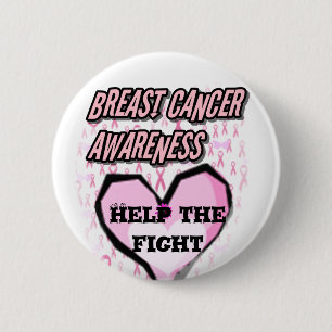 Fight!,Breast Cancer Awareness_Button 6 Cm Round Badge