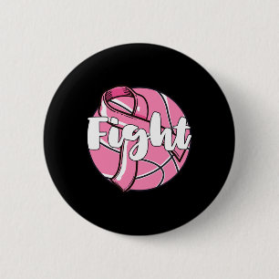 Fight Breast Cancer Awareness Bysketbyll Player By 6 Cm Round Badge