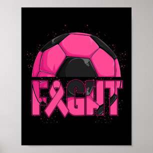 Fight Breast Cancer Awareness Day Fighter Pink Rib Poster