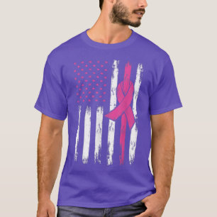 Fight Breast Cancer Awareness Patriotic American U T-Shirt