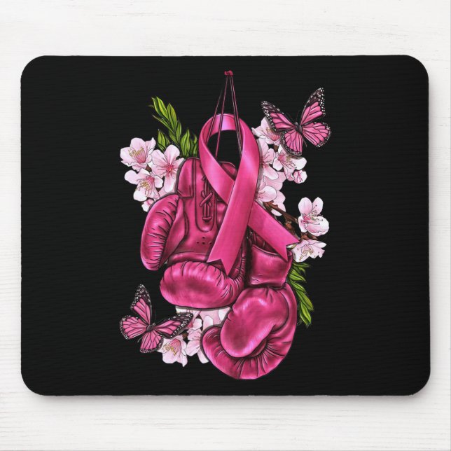 Fight Breast Cancer Awareness Pink Boxing Gloves P Mouse Pad (Front)