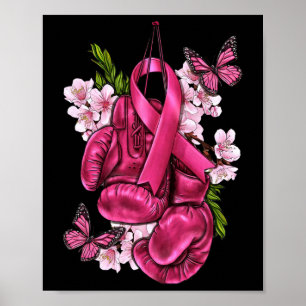 Fight Breast Cancer Awareness Pink Boxing Gloves P Poster