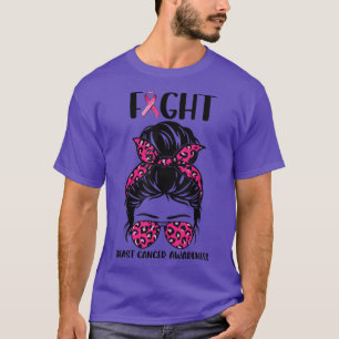 Fight Breast Cancer Awareness Pink Ribbons Messy B T-Shirt