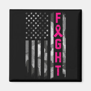 Fight Breast Cancer Awareness Warrior Flag USA Magnet
