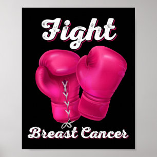Fight Breast Cancer Boxing Gloves Breast Cancer Aw Poster