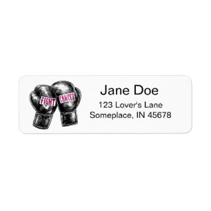 Fight Breast Cancer Boxing Gloves Return Address