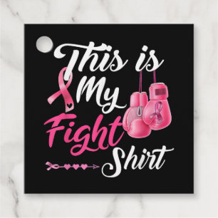 Fight Breast Cancer Pink Ribbon Fighter Boxing Favour Tags