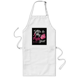 Fight Breast Cancer Pink Ribbon Fighter Boxing Long Apron