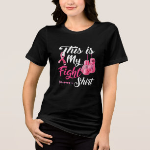 Fight Breast Cancer Pink Ribbon Fighter Boxing Tri-Blend Shirt