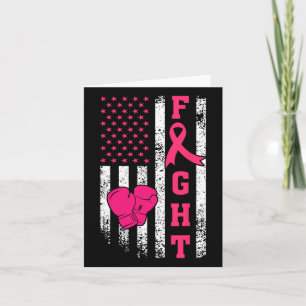 Fight Breast Survivor American Flag Breast Cancer Card