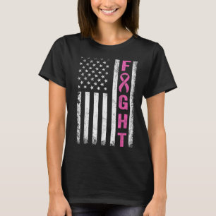 Fight Breast Survivor American Flag Breast Cancer T-Shirt