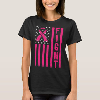 Fight Breast Warrior American Flag Breast Cancer A T-Shirt