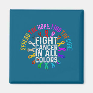 Fight Cancer All Every Color Design Magnet