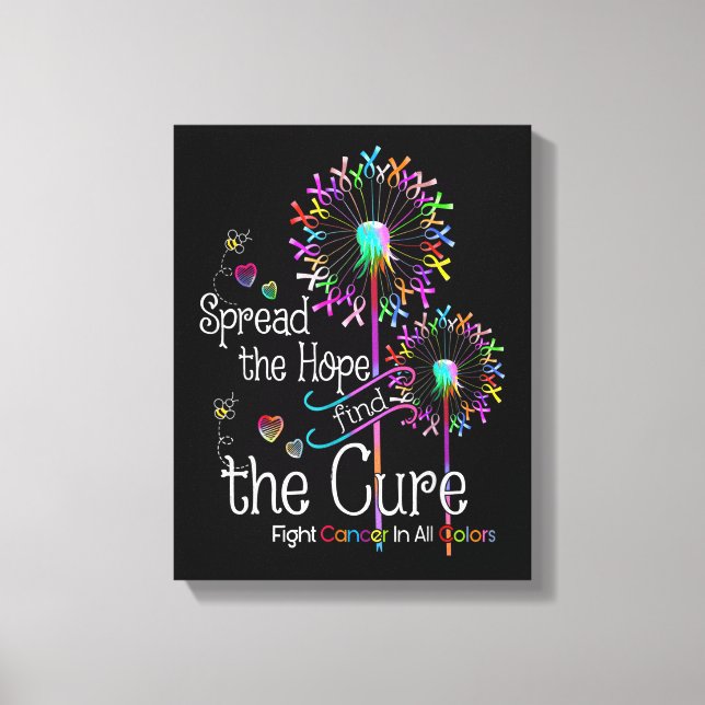Fight Cancer In All And Every Color Ribbons Flower Canvas Print (Front)