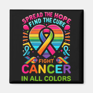 Fight Cancer in All and Every Colour Ribbons Find Magnet