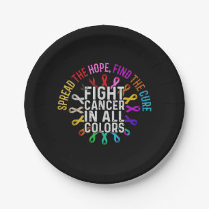 Fight Cancer in All and Every Colour - Ribbons Flo Paper Plate