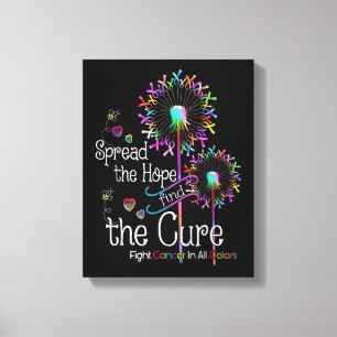 Fight Cancer In All And Every Colour Ribbons Flowe Canvas Print