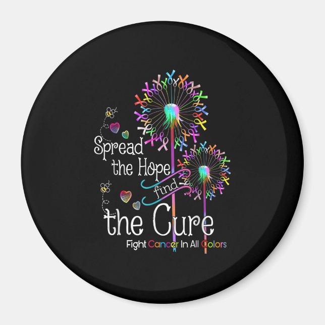 Fight Cancer In All And Every Colour Ribbons Flowe Magnet (Front)