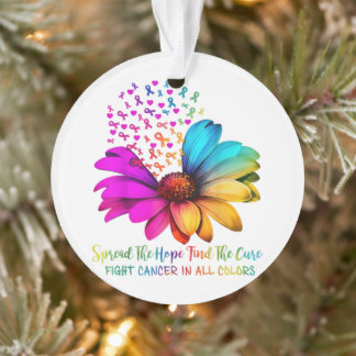 Fight Cancer in All and Every Colour Ribbons Flowe Ornament